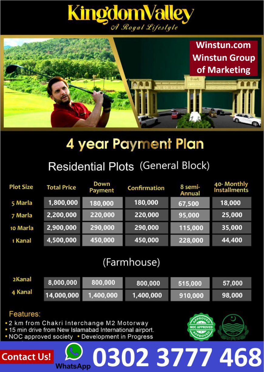 Kingdom Valley Islamabad Payment Plan Noc Location Developer
