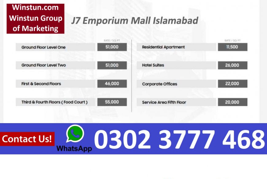 J7 Emporium Shopping Mall Islamabad Payment Plan Shops and Apartments